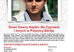 Dzień Dawcy Szpiku dla Cypriana i Innych w Polanicy - Zdroju